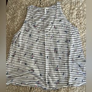 🩷NWOT🩷 Joie Navy and White Striped Floral Tank Top